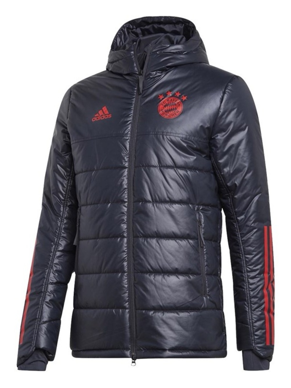 FC Bayern München Adidas Long Padded Puffer Jacket Navy Red NWT XS QR Code